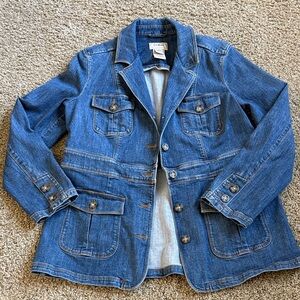 LL Bean Medium Wash Blue Denim Jacket